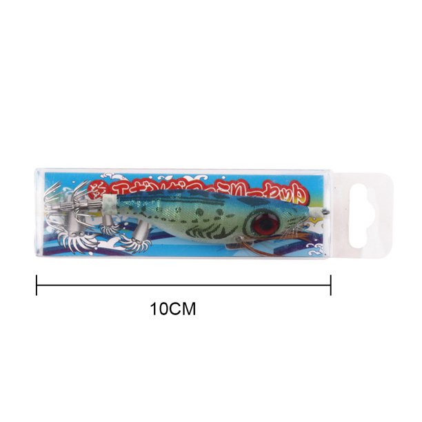 Luminoso calamar Jig pesca madera camarón señuelo 10 cm sepia cebo (estilo 13) Likrtyny Para estrenar