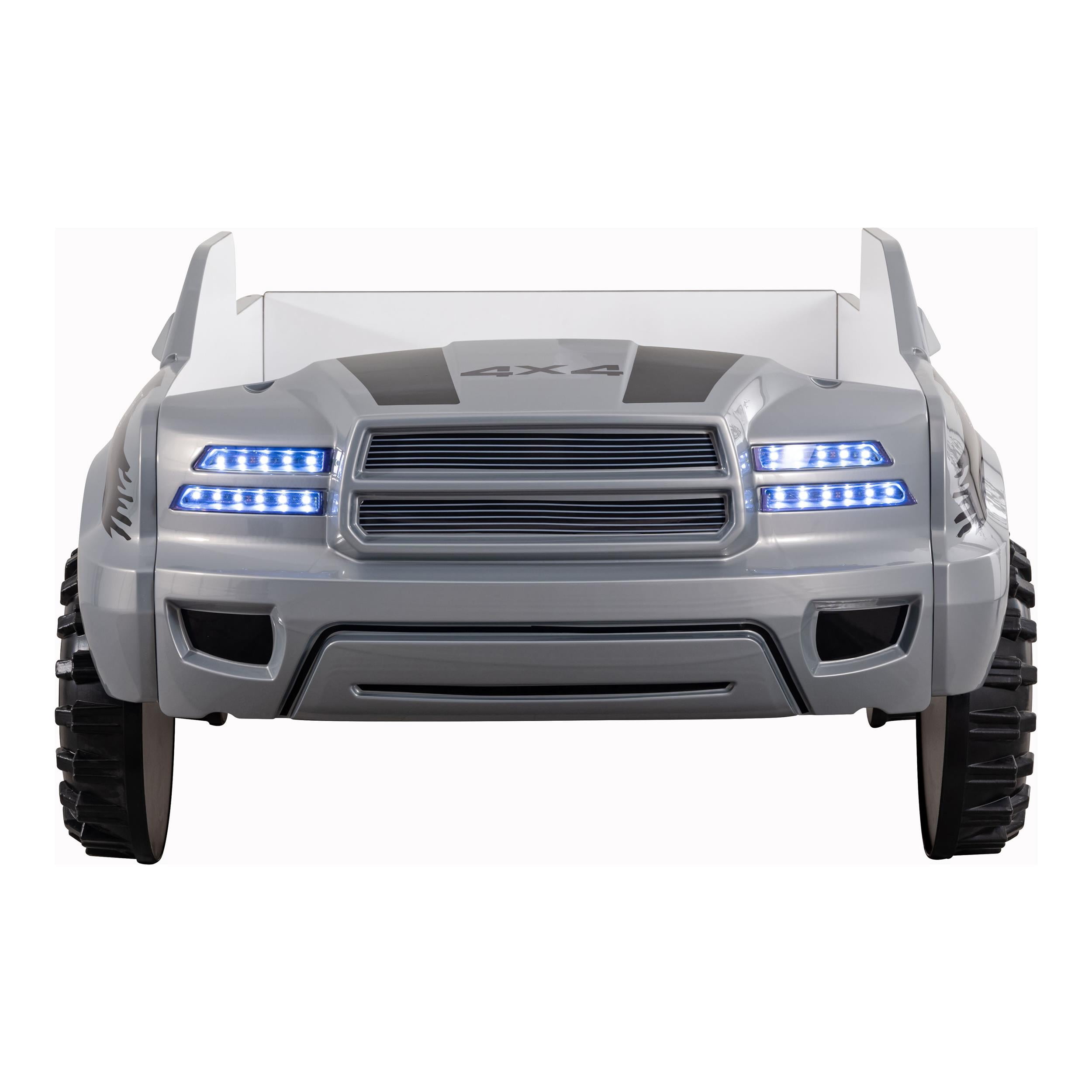 Furniture of America Spela Off-Road Truck Twin Wood Bed in Gray