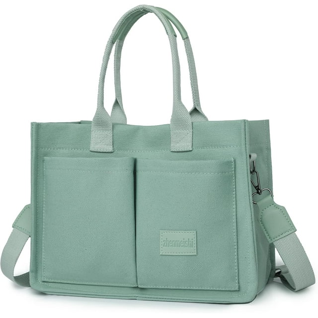 LHSHID Canvas Tote Bag for Women,Laptop Bag Work Tote Bag Women Crossbody Purse Handbag Shoulder Travel Messenger Gym Tote