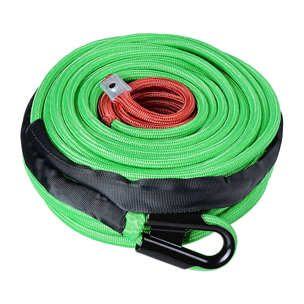 Astra Depot 95ft x 3/8 Black Synthetic Winch Rope Line Cable 20500LBs w/Protective Sleeve ATV UTV Truck Boat Ramsey 