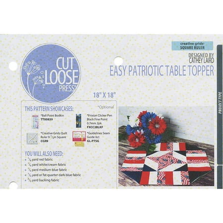 

2Pc Cut Loose Press Easy Patriotic Table Topper Pattern