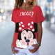 thumbnail image 1 of Tee Shirt Femme Oblique V-neck Women Clothes Summer Casual Disney Mickey Mouse Tshirts Short Sleeve Tops Korean Woman Y2k Tops7XL Gao Jinjia LED, 1 of 2