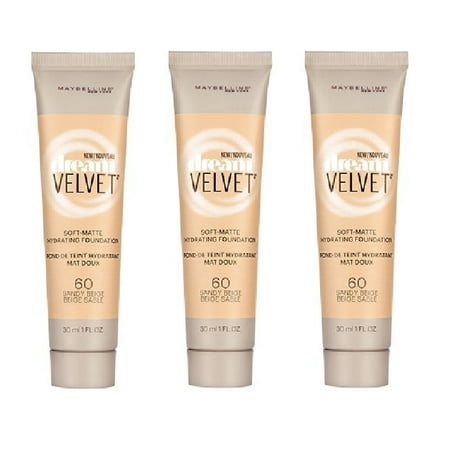 60 Matte - Maybelline Dream Velvet Soft Matte Hydrating Foundation, #60 Sandy Beige (Pack of 3) + Cat Line Makeup Tutorial