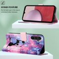 thumbnail image 4 of Patterned Wallet Case for Samsung Galaxy S23 FE,Dteck Magnetic Leather Card Slots Pocket Case Shockproof TPU Kickstand Full Body Protective Cover with Wrist Strap,Panda, 4 of 7