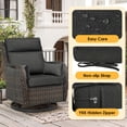 thumbnail image 3 of Supdurplus Sunbrella Outdoor High Back Chair Cushion, 2 Pack 48 x 24 inches Patio Chair Cushions Water Repellent Rocking Cushions Indoor Furniture Seat Pad With 2 Pillows, Spectrum Carbon, 3 of 6