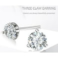 thumbnail image 3 of Silver Moissanite Stud Earrings, 3 of 6