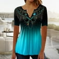 thumbnail image 2 of Endives Summer Tops For Women Boho Floral Print Tunic Shirts Short Sleeve V Neck Tshirt Casual Loose Blouse Womens Short Sleeve Tops, 2 of 5