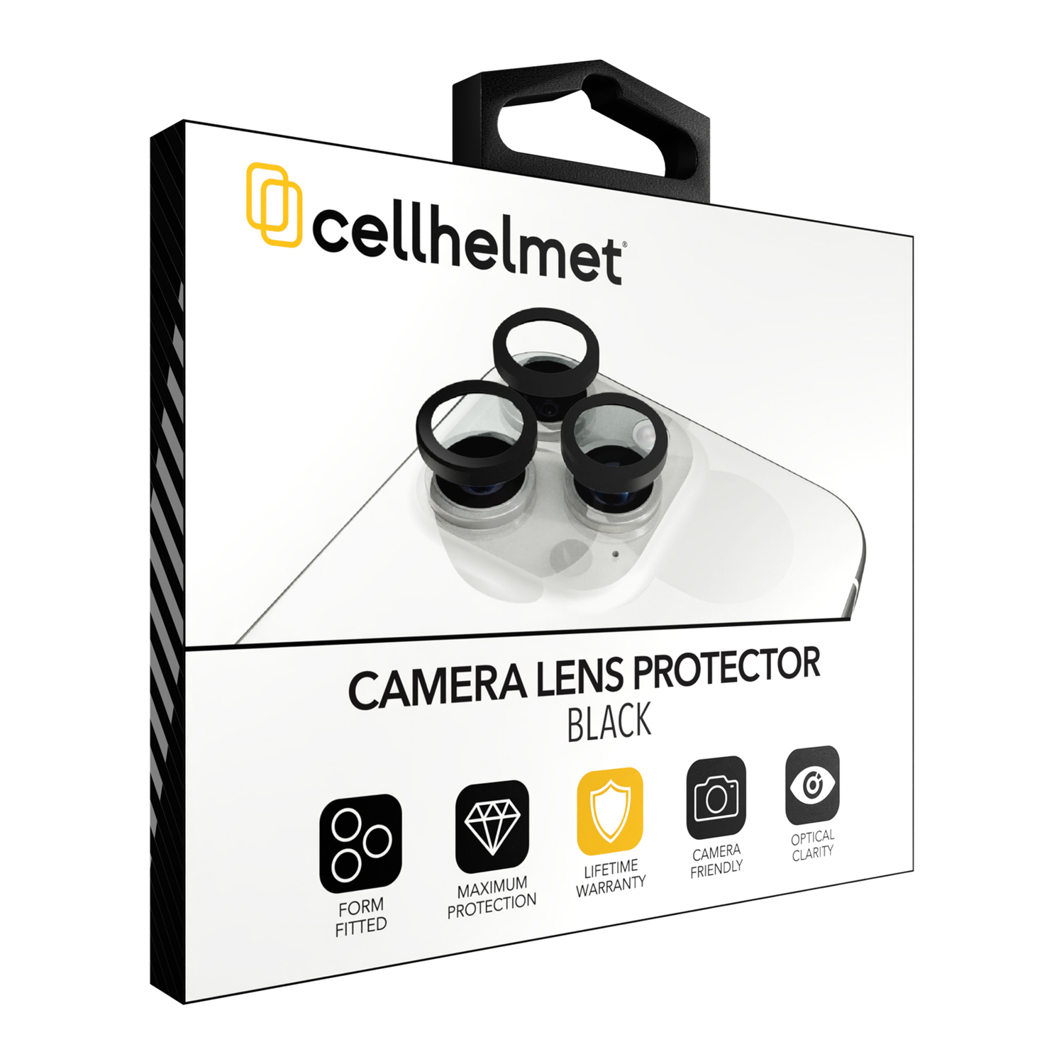 cellhelmet Tempered Camera Glass Protector for Apple iPhone 17 Pro/17 Pro Max, Individual Pieces, Black, SC-122-IND