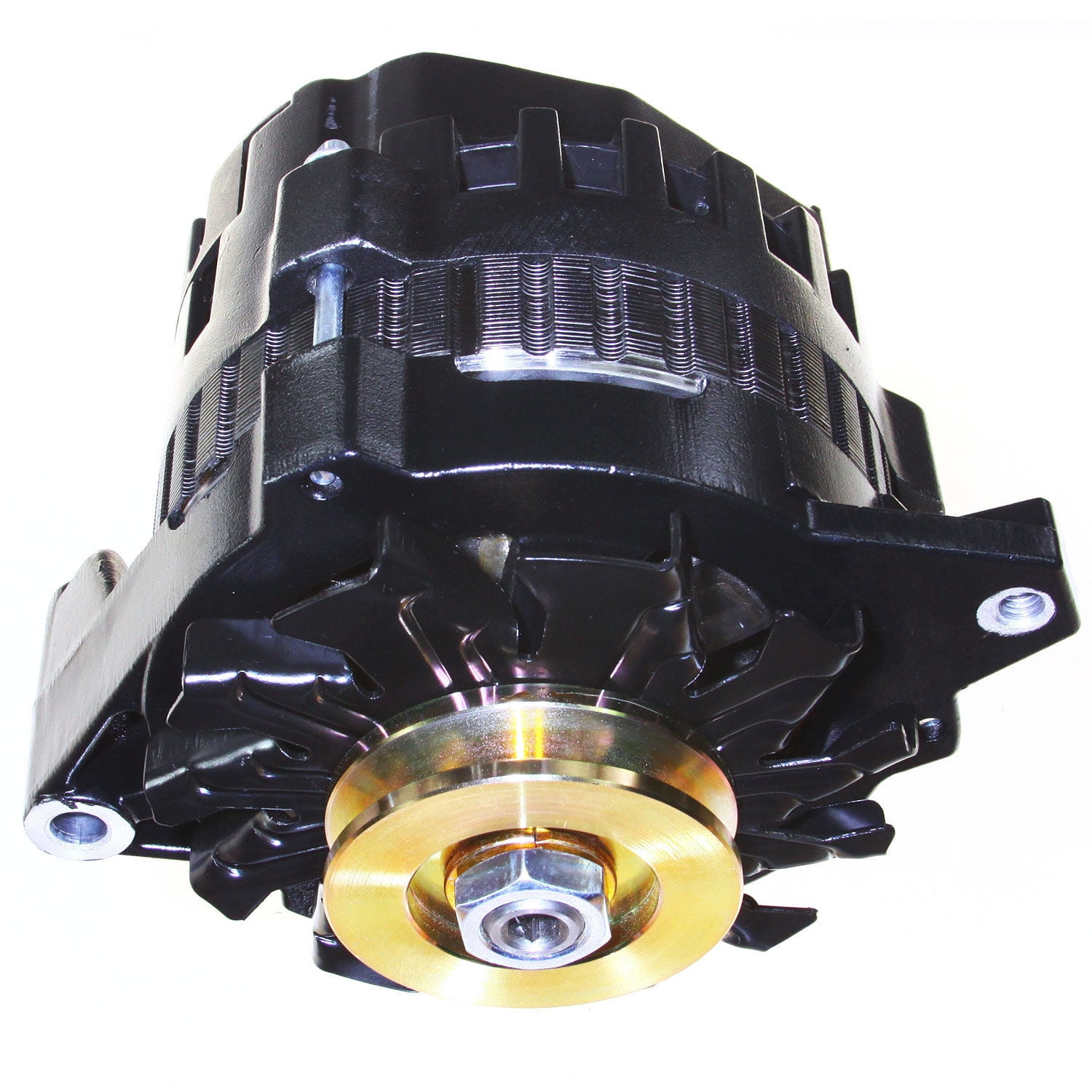 BLACK HIGH OUTPUT ALTERNATOR FIT GM 65-85 1-WIRE ONE WIRE 220 AMPS 150A IDLE