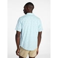 thumbnail image 4 of George Men's & Big Men's Modern Fit Chambray Poplin Button Up Shirt with Short Sleeves, Sizes XS-3XL, 4 of 5