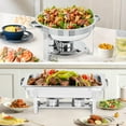 thumbnail image 1 of BeesClover Ensemble de Buffets à Réchaud en Acier Inoxydable, Lot de 2/4/6, Réchauds Rectangulaires de 8 Qt et Ronds de 5 Qt avec Casseroles pour Aliments/eau et Support à Carburant, Ensemble de Buffet Chauffe-Nourriture pour Fêtes, 1 of 9