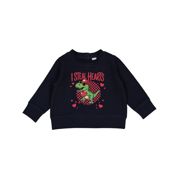 Inktastic I Steal Hearts Dinosaur Valentine's Day Baby Sweatshirt