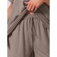 thumbnail image 5 of DARING DIVA Women's Pajama Set Round Neck Rolled Cuffs Top with Shorts M Charcoal Gray, 5 of 7