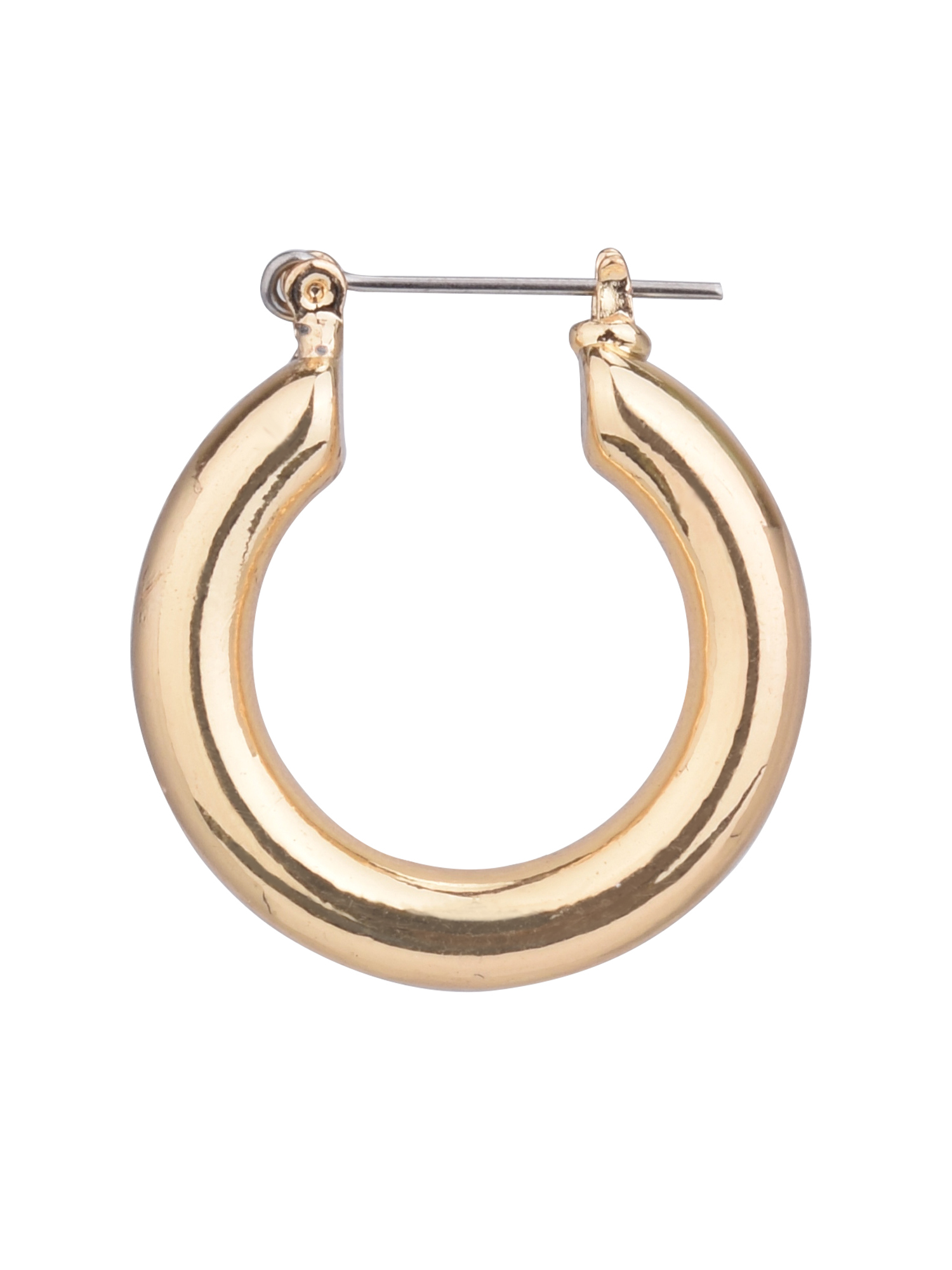 Time and Tru Women's Gold Medium Thick Hoop Earring - image 3 of 5