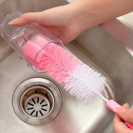 

Yuangui 2pcs Bottle Cup Cleaning Brush with Plastic Handle and Sponge Head for Washing Beer Wine Decanter Narrow Neck Bottles Jugs Tea Kettle and Spout