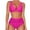 Hot Pink, variant on Babysbule Fashion Swimsuits for Women Fashion Women's Sleeveless Solid Bikini Set Swimsuit Push-Up Padded Swimwear Swimsuit Beachwear