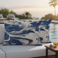 thumbnail image 5 of Pack of 2 Outdoor Pillow Covers 20x12 Inch Waterproof Navy White Throw Pillow Covers, Decorative Pillow Shams Couch Pillow Case Marble Modern Artwork Pillowcases Cushion Covers for Patio Garden, 5 of 8