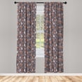 thumbnail image 2 of Ambesonne Cinnamon Color Curtains, Scandinavian Fox Art, Pair of 28"x84", Pale Chocolate and Dark Teal, 2 of 4