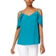 thumbnail image 1 of bar III Blusa de punto drapeado para mujer, verde, grande, 1 of 1