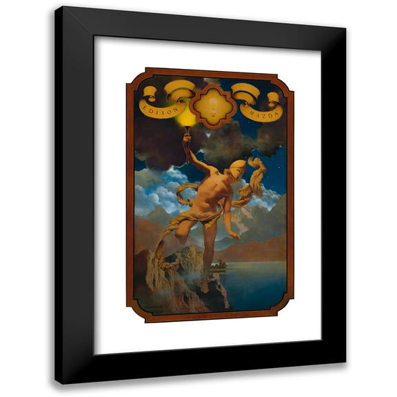 Maxfield Parrish 11x14 Black Modern Framed Museum Art Print Titled - Prometheus (1919)