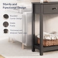 thumbnail image 4 of Console Table with 2 Drawers, Asofer 39" Modern Sofa Table, Narrow Wood Entryway Table with Open Storage for Living Room, Foyer, Black, 4 of 9