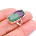 thumbnail image 3 of StarGems&reg; Natural Ruby Zoisite Handmade 925 Sterling Silver Ring 7.75 F1648, 3 of 7