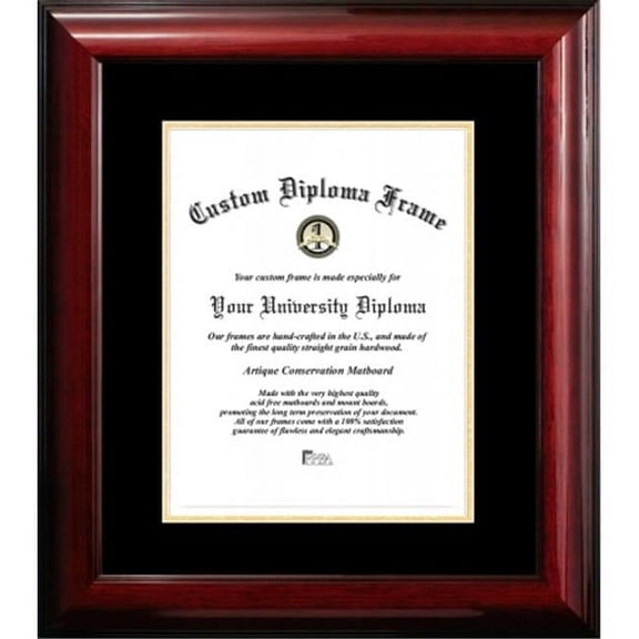 Campus Images CMBG0011014 10 x 14 in. Classic Certificate Frame with Black & Gold Mats, Mahogany