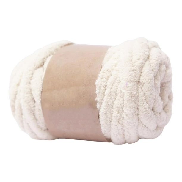 Hilo de lana grueso Hilo jumbo Tela de crochet de verano Hilo de lana gigante Hilo de peso para beis blanco