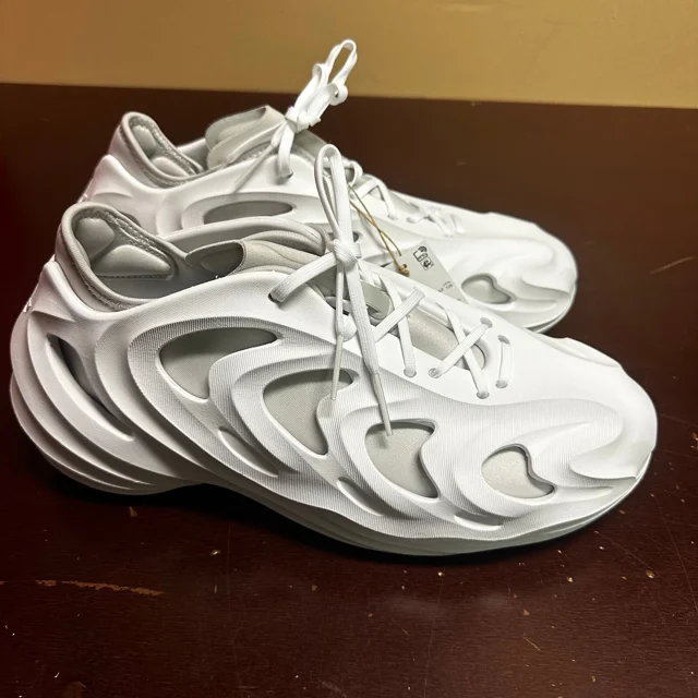 Adi-das Mens White adiFOM Q IE7447 Lace Up Low Top Sneakers Sizre US 12