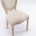 thumbnail image 6 of Jopath Set Of 2 French Style Wooden Dining Armchairs, Vintage Kitchen Chairs With Linen Upholstered Oval Backrest & Padded Seat, And Carved Rubberwood Legs, Beige, 6 of 10