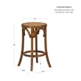 thumbnail image 6 of Linon Seannie 24.25" Round Backless Counter Stool, Walnut/Natural Rattan, 6 of 9