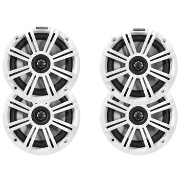 Kicker White OEM Replacement Marine 6.5" Coaxial Speaker Bundle - 4 speakers