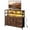 Rust, variant on CONCETTA TV Stand for 45 Inch TV, 6-Drawer Dresser with 3-Tier Open Shelves, LED Lights, Charging Station, Wood Top Entertainment Center for Bedroom, Living Room, Hallway, White