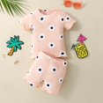 thumbnail image 2 of XZNPDUCQ Toddler Girls Summer Outfit Short Sleeve T-Shirt Tops Elastic Waist Shorts Set Girls Clothes Cartoon Print kids For 6 12 18 24 Months 2T 3T 4T 5T Dailywear Pink，6-12 Months, 2 of 9