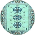 thumbnail image 1 of Ahgly Company Indoor Round Abstract Light Blue Modern Area Rugs, 8' Round, 1 of 4