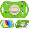 thumbnail image 2 of for iPad (A16) 11th Generation 2025 Shockproof Case for Kids, Heavy Duty with Wristband Stand EVA Silicone Rotating Handle Grip Rugged Case Cover for iPad 10th Gen 10.9" 2022 - Froggreen, 2 of 15