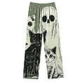 thumbnail image 4 of CONFREE Womens Halloween Pajamas Long Sleeve Cartoon Pumpkin Ghost Satin Sleepwear Tops Pants Hallowmas Pjs For Women Cozy Nightwear, 4 of 4