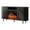 Black, variant on Pemberly Row 65" White Mid-Century Oval TV Stand with 23" Fireplace and LED