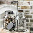 thumbnail image 4 of Factory Direct Craft Rustic Star-Embossed Jars and Caddy, Glass Jar Set with Metal Holder, 4 of 5