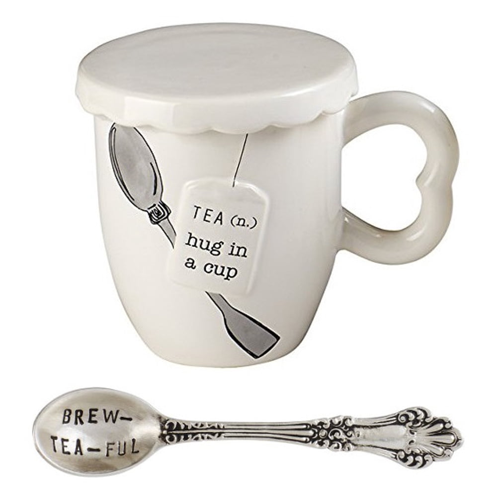 Mud Pie 4351013H "Hug in A Cup Tea" Mug Set, Teacup
