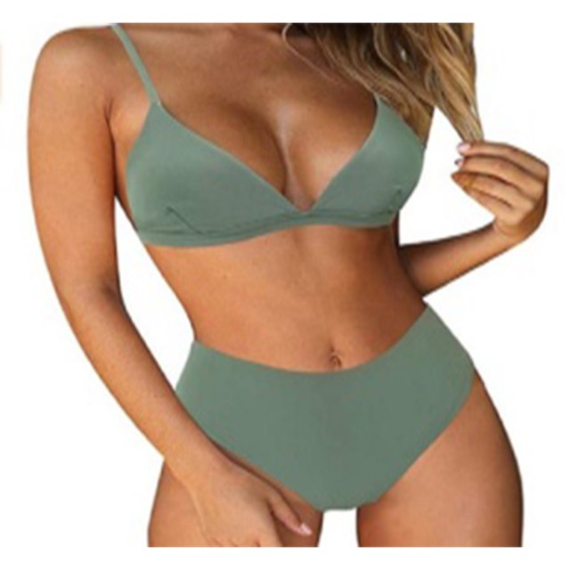 Traje de baño americano traje de baño nuevo color sólido Likrtyny Para estrenar