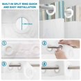 thumbnail image 4 of No Hook Shower Curtain, Light Blue Striped Shower Curtains for Bathroom with See Through Top Window, Farmhouse Thin Line Modern Abstract Art Waterproof & Washable Bath Curtain Stall 48"x72", 4 of 9