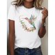 thumbnail image 2 of Camiseta de manga corta con estampado de colibrí, cuello redondo informal para primavera y verano, ideal para adultos, hombres, mujeres, adolescentes, jóvenes y uso informal., 2 of 8