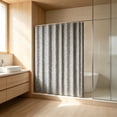 thumbnail image 4 of Stone Texture Silver Foil Shower Curtain, 72" Thickened Waterproof Bathroom Partition, Modern Home Decor Curtain for Tub & Shower Stall, Rust Proof Grommets​, Gray, 4 of 5