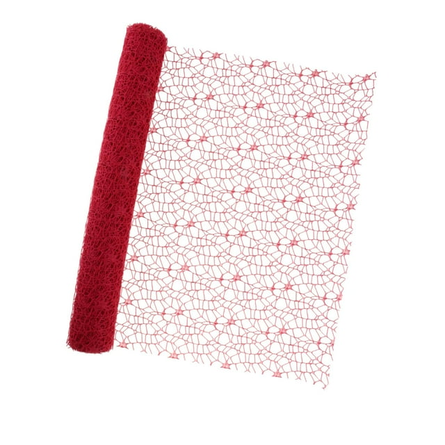 simhoa Jacquard Net Mesh Creative Floral Wrapper for Florist Supplies Wedding Gifts Red