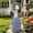 Blue, variant on Fmbmuo 23 Inch Porch Goose Checked Dress Set Cottage Style Weatherproof Garden Statue Yard Decor,Black