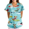thumbnail image 5 of BDPORKAS Women Scrubs Nurse Uniforms Stretch Short Sleeve with Pockets Scrub Tops Characters Cartoon Cute Soft Nurse Tee, 5 of 5