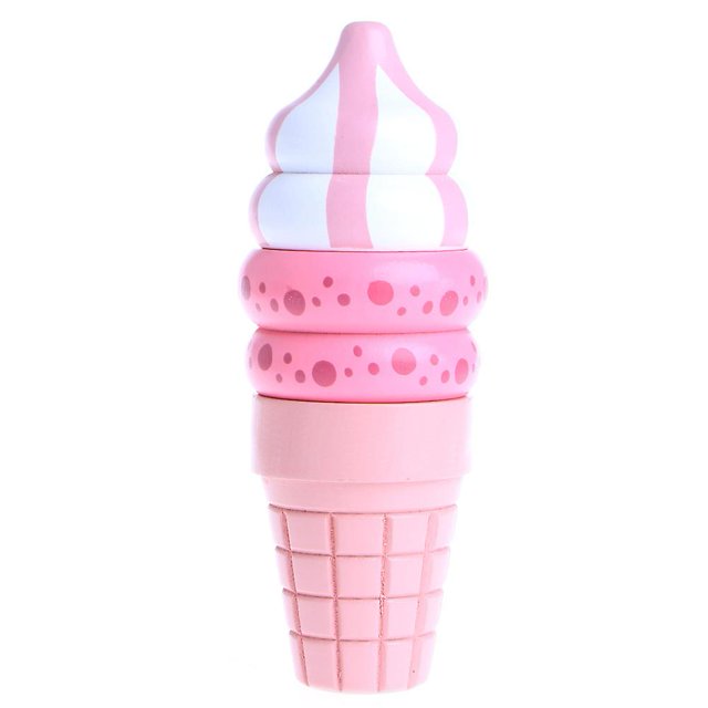 Strawberry Comida de madera, simulación magnética para jugar, helado conectado, juguete de regalo para niños y niños