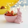 thumbnail image 4 of Large Capacity Rabbits Shape Tableware Ceramic Dessert Bowl ,Cute & Durable Bowl for Snacks, Fruits, and Desserts, 4 of 6