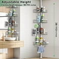 thumbnail image 4 of Corner Shower Caddy Tension Pole 4 Tier Adjustable Stainless Steel Shower Shelf for Inside Shower Bathtub Shampoo,Standing Bathroom Organizer Shelves with 39 to 113 inch Height, 4 of 16